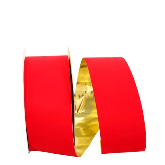 JAM Paper 2 5/8&#x22; Glitter Veltex Gold Backed Ribbon